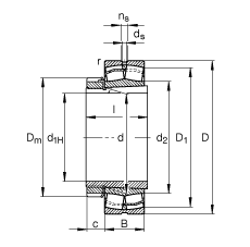 {ĝLS 22308-E1-K + H2308,  DIN 635-2 ˜ʵҪߴ, F׺;o