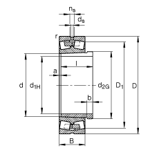 {ĝLS 239/530-K-MB + AH39/530,  DIN 635-2 ˜ʵҪߴ, F׺ж